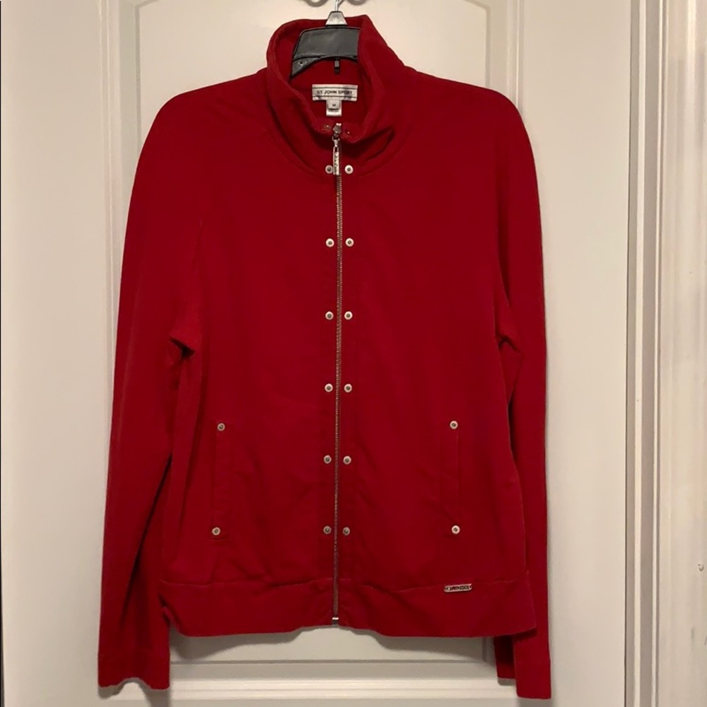 St John Sport Women’s Zip up Red Jacket SZ M